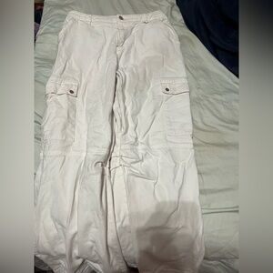 Princess Polly Cream Cargo Pants